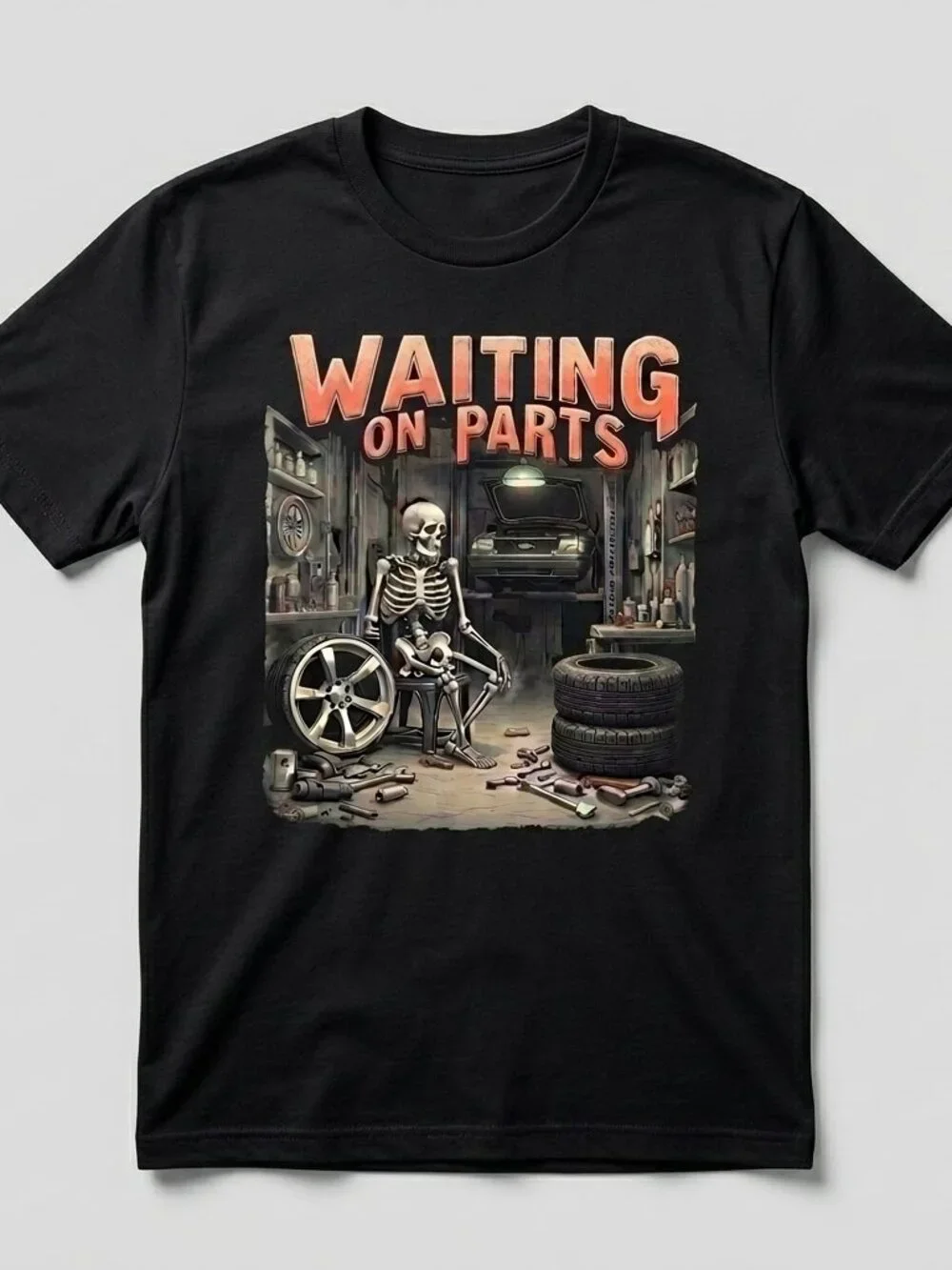 Waiting on Parts Garage Tee • Vintage Mechanic Humor Shirt • Unisex Auto Street